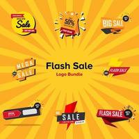 illustratie vectorafbeelding van flash sale logo bundel vector