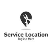 illustratie vectorafbeelding van service locatie logo. perfect te gebruiken voor servicecentrum vector