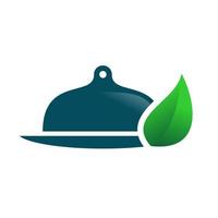 illustratie vectorafbeelding van eco voedsel cloche logo. perfect te gebruiken voor voedingsbedrijf vector