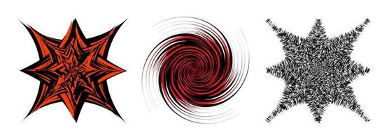 zwarte en rode hypnotische achtergrond. vector