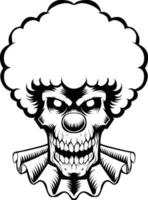 illustratie vectorafbeelding van enge schedel clown perfect voor tshirt tattoo design vector