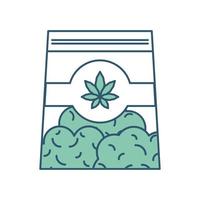cannabis medicijnknop in zak vector
