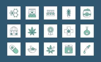 set van medicinale cannabis vector