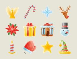 pictogrammen decoratieve kerst vector