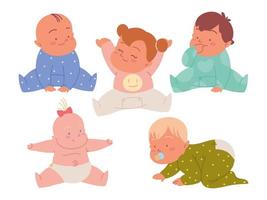 set cartoon baby vector