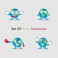 vector grafische set van aarde expressie. perfect om te gebruiken voor campagnes over Earth Day en Earth Conservation-programma's