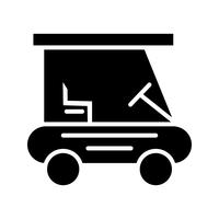 Golf Buggie Glyph Black pictogram vector