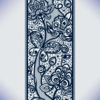 Abstracte kant lint naadloze patroon met elementen bloemen. Sjabloon frame ontwerp voor kaart. Lace kleedje. vector