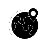 Locatie op aarde Glyph Black pictogram vector