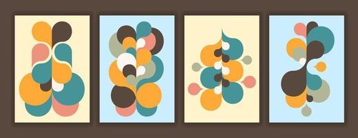 set van abstracte moderne grafische elementen en vormen. abstracte banners met vloeiende vloeibare vormen. pastelkleuren kunstwerk