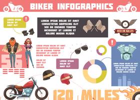 Biker Club Doodle Infographics vector