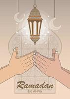 traditionele lantaarn en islamitische versiering vector
