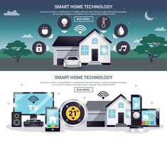 Gekleurde Smart Home-bannerset vector