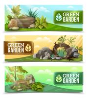 Landscape Garden Design Horizontale banners instellen vector
