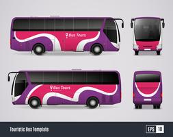 Toeristische busmalplaatje in realistische stijl vector