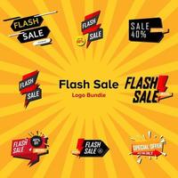 illustratie vectorafbeelding van flash sale logo bundel vector