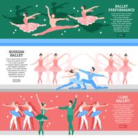 Ballet platte Banners Set vector