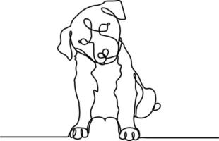 vervolgt lijn schattige labrador puppy vector