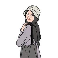 hijab meisje vector illustrati...