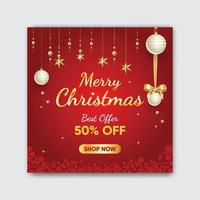 merry christmas speciale aanbieding social media post ontwerpsjabloon vector