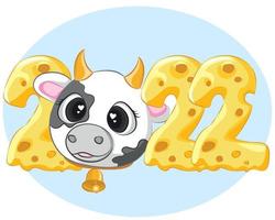 gelukkig chinees nieuwjaar sjabloon voor spandoek. 2022 symbool stier, os, koe. Chinees sterrenbeeld. vector