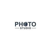 fotostudio-logo met cameralens illustratie in letter o vector