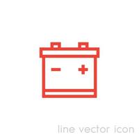 batterijpictogram, vector lineair pictogram