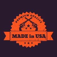 made in usa stempel met gekruiste revolvers vector