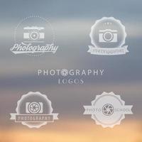 fotografielogo's, fotoschool, fotograaflogo, emblemen, fotografieborden, insignes, vectorillustratie vector