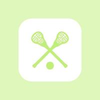 lacrosse pictogram, teken, lacrosse sticks en bal, lacrosse pictogram, afgerond vierkant pictogram, vectorillustratie vector