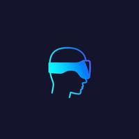 vr helm, bril, virtual reality vector icon