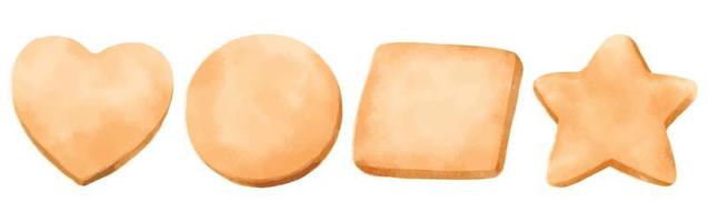 cookies aquarel handgeschilderde elementen set vector