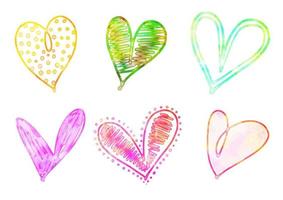 aquarel liefdeshart doodles vector