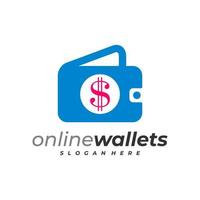 geld portefeuilles logo vector ontwerpsjabloon, creatieve portefeuilles logo ontwerpconcepten