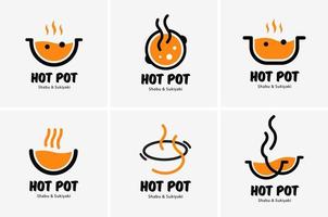 hot pot shabu sukiyaki logo pictogram grafisch japans buffetrestaurant vector