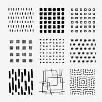 hand tekenen vierkante vector patroonstaal set