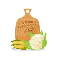 internationale dag zonder vlees. ga veganistisch banner vector geïsoleerd. gezond vegetarisch eten. verse groenten.