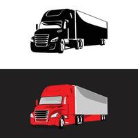 vrachtwagen vector voor logo sjabloon op witte en zwarte achtergrond