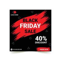 Black Friday-bericht op sociale media vector