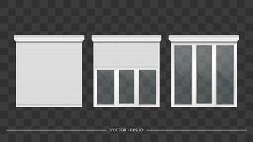 rolluik op het eurovenster. realistisch eurovenster met rolluikenvector. vector