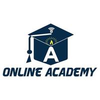 online academie logo icoon met vectorillustratie vector