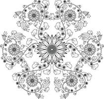 mandala kleurplaat voor volwassenen. vintage decoratieve elementen. kleurboek pagina. vector bestand