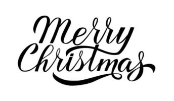 merry christmas kalligrafie belettering geïsoleerd op wit. viering citaat hand geschreven met borstel. vakantie typografie poster. gemakkelijk te bewerken vectorsjabloon vector