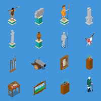 Museum isometrische Icons Set vector