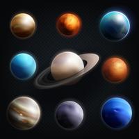 Planet Realistische Icon Set vector
