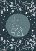 winterkaart wit ornament decoratie vector