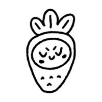 schattige aardbei emoticon doodle 10 vector