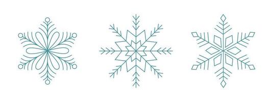 set van blauwe sneeuwvlokken. pictogram logo ontwerp. ijskristal winter symbool. sjabloon voor winterontwerp. vector