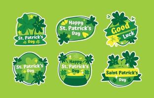 gelukkige st. patrick's day klaver sticker vector