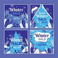 winteruitverkoop social media posts vector